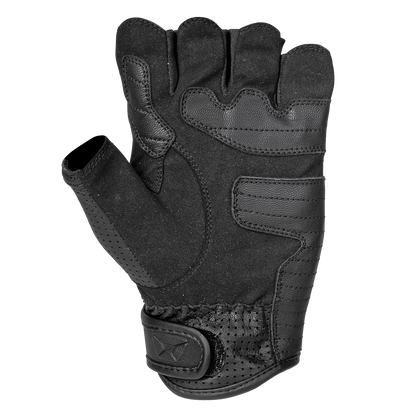 Cortech Flip Off Armored Fingerless Gloves Black palm and reinforcement detail