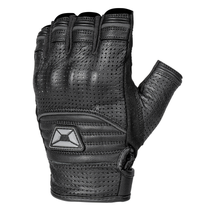 Cortech Flip Off Armored Fingerless Gloves Black back of hand and adjustable wrist