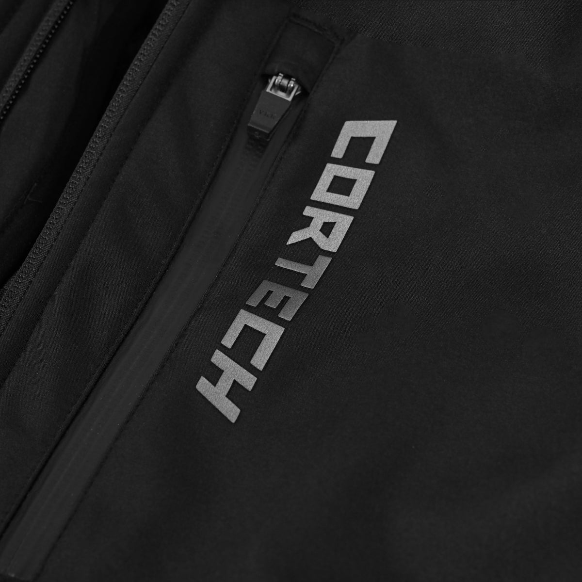 Cortech Meta Hoodie in Black, chest pocket detail