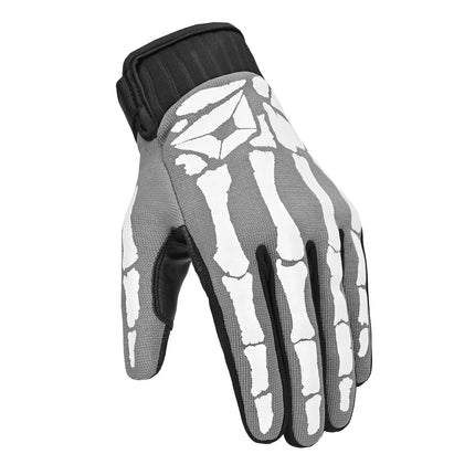 Cortech Standard Issue Bones Gloves in Gray/White - angled top view