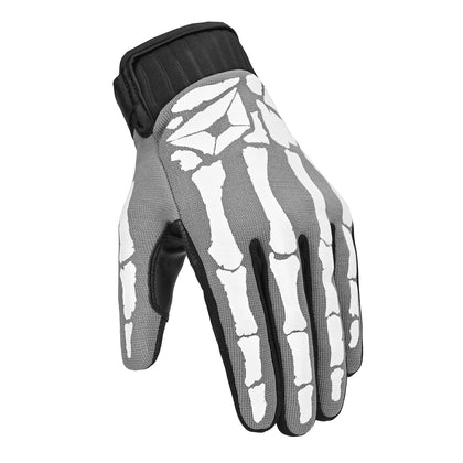 Cortech Standard Issue Bones Gloves in Gray/White - angled top view