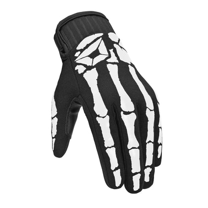 Cortech Standard Issue Bones Gloves in Black/White - angled top view