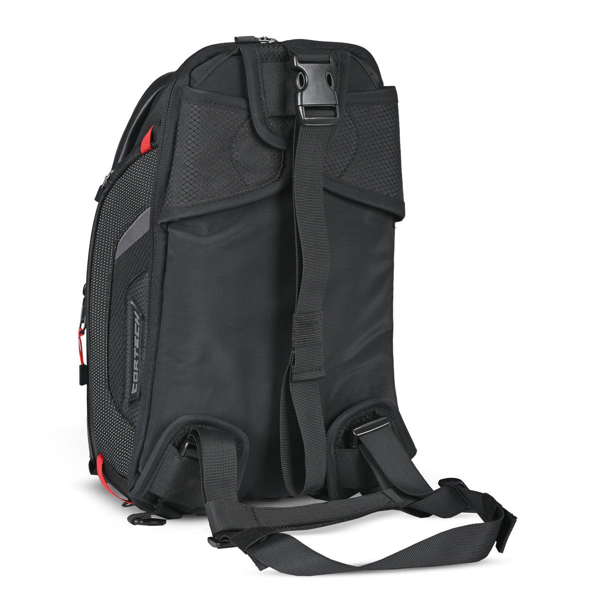 Cortech Super-SP tank bag, rear view with backpack straps stowed