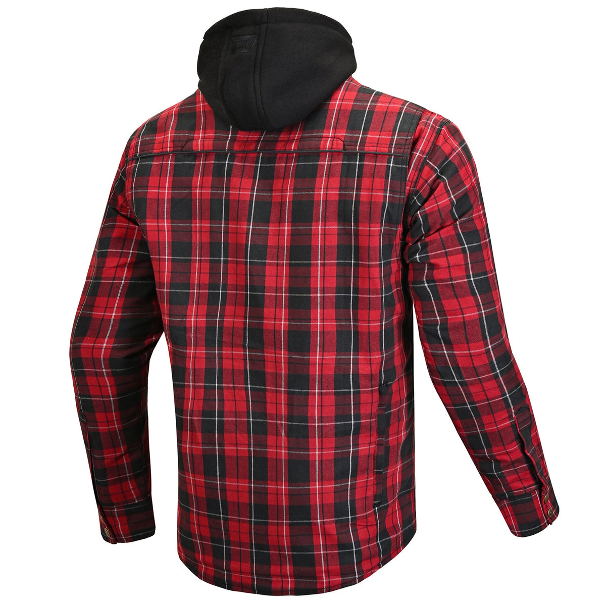 Cortech El Camino Riding Flannel rear view in Red and Black
