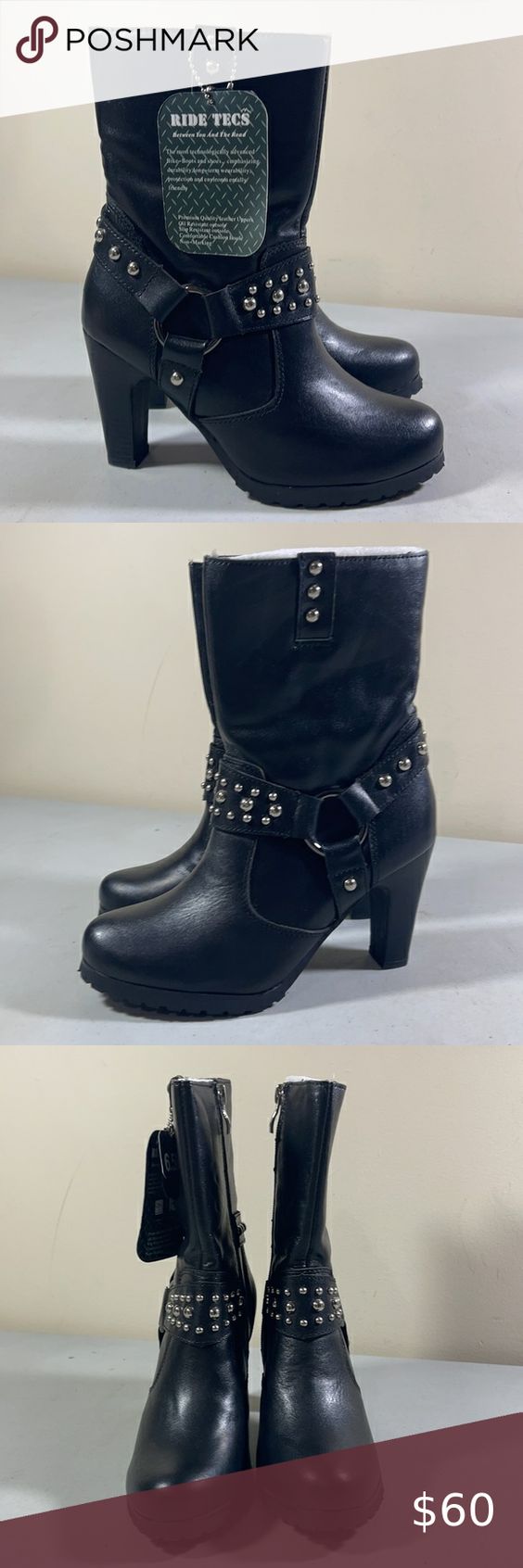 Ladies Studded Harness Boot