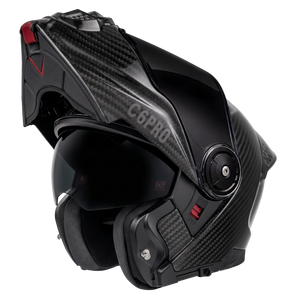Daytona C6 Pro Carbon Fiber Modular Helmet with chin bar raised