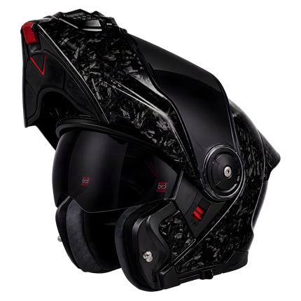 Daytona C6 PRO forged grey carbon helmet, three-quarter view with visor closed
