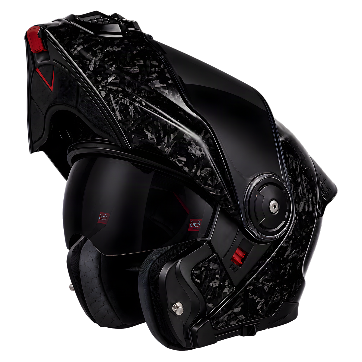 Daytona C6 PRO forged grey carbon helmet, three-quarter view with visor closed