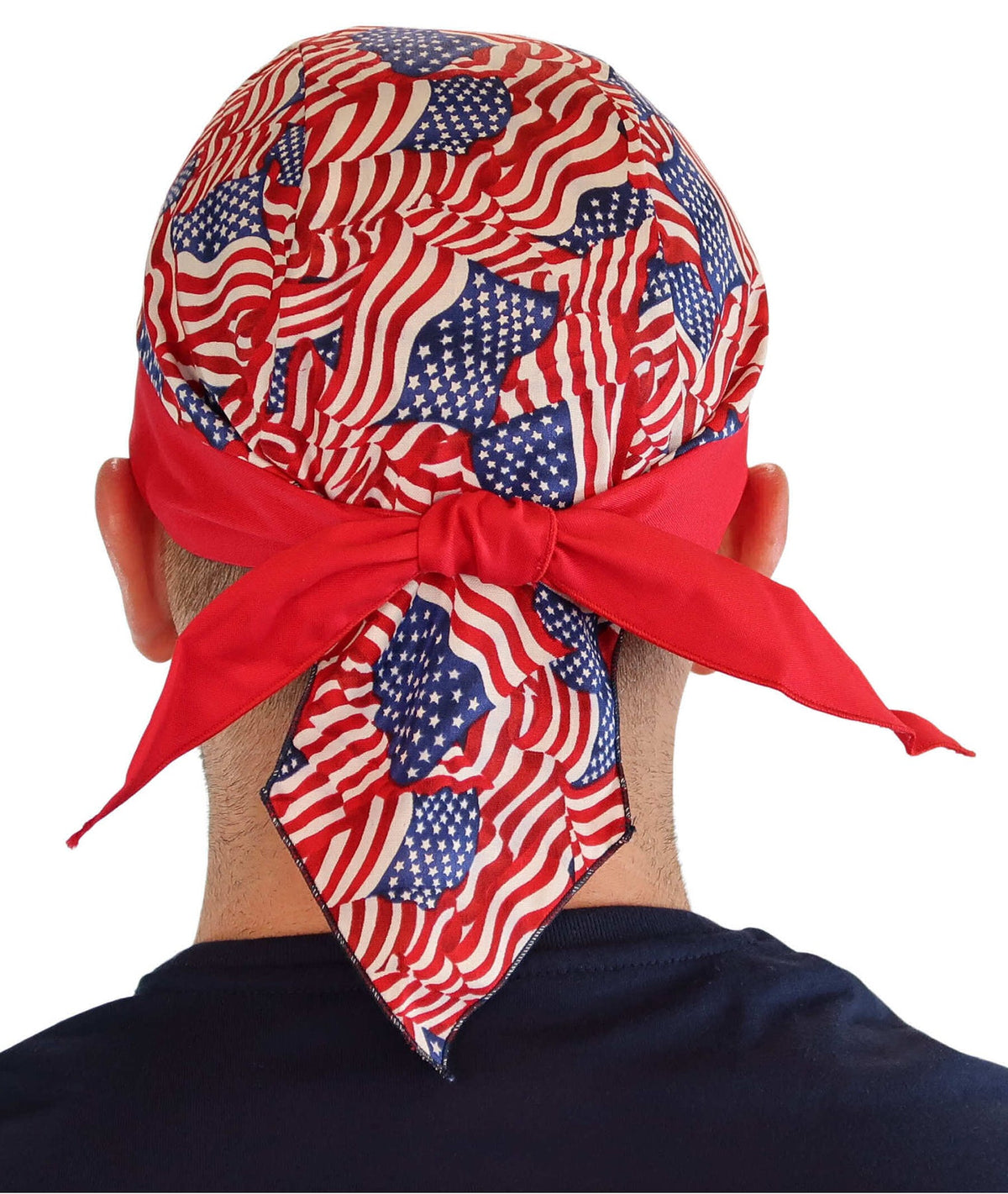 Classic Skull Cap US Flags Red Band: Sparkling Earth Skull Caps have a comfort fit sweatband built-in and ties in back so you