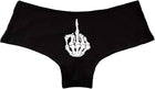 Middle Finger Boy Shorts: Description
These comfortable boy Panties in the color black features a two skeleton hands flipping