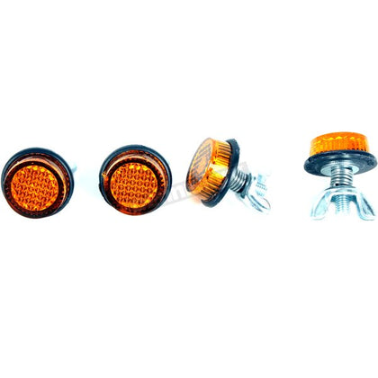 Single License Plate Reflector Amber: One Amber License Plate Reflector