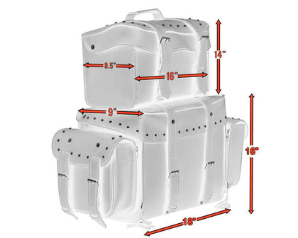 Studded Four Piece Motorcycle Touring Bag DS350S