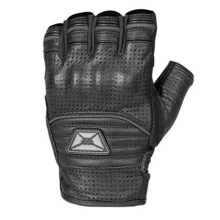 Flip Off Armored Fingerless Leather Gloves