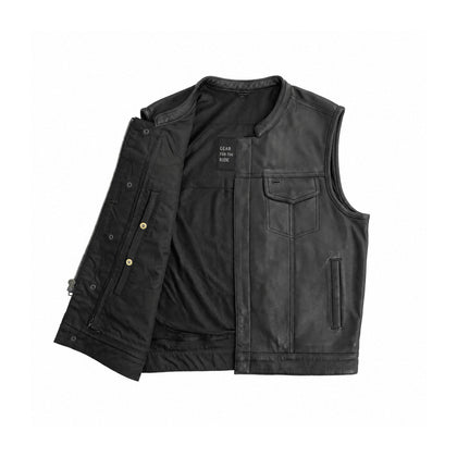Sharp Shooter vest open front with Gear for the Ride message