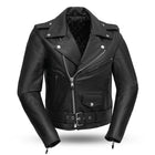 Eagle Leather Bikerlicious women's black leather motorcycle jacket front view