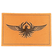 Eagle Leather Emblem Patch - Brown Leather