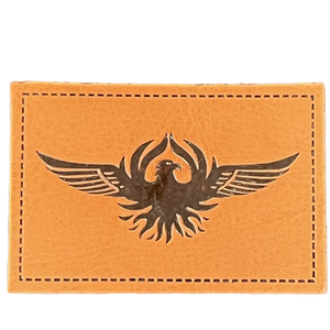 Eagle Leather Emblem Patch - Brown Leather