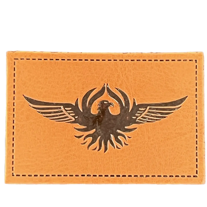 Eagle Leather Emblem Patch - Brown Leather