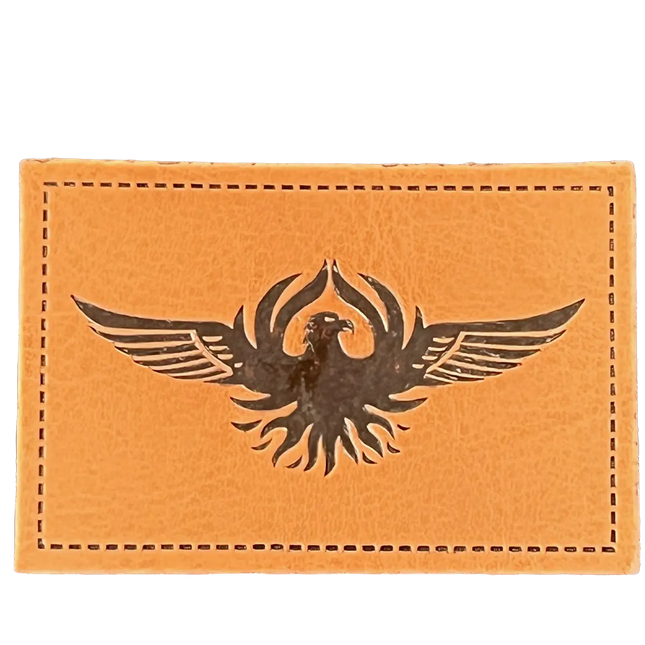 Eagle Leather Emblem Patch - Brown Leather