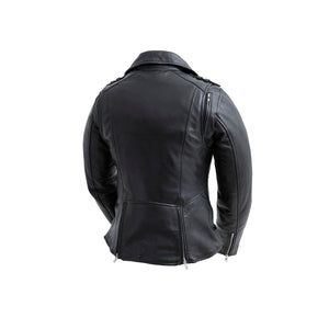 Eagle Leather Women’s Bloom leather motorcycle jacket back view