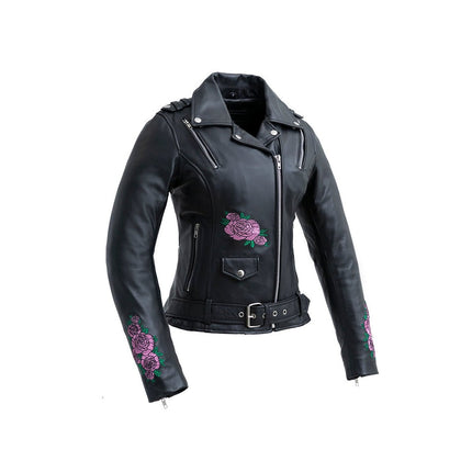 Eagle Leather Women’s Bloom leather motorcycle jacket front view
