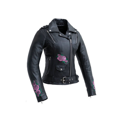 Eagle Leather Women’s Bloom leather motorcycle jacket front view
