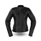 Eagle Leather Ladies Biker sheepskin leather jacket front view