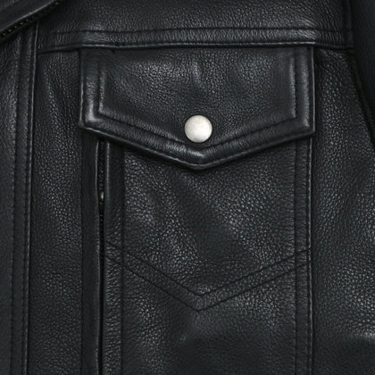 Eagle Leather Mastermind Jacket snap down chest pocket detail
