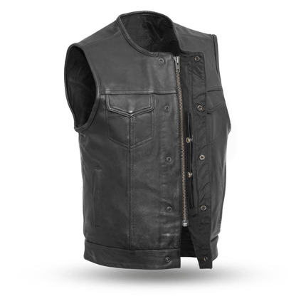 No Rival covered snap front and cropped YKK zipper detail