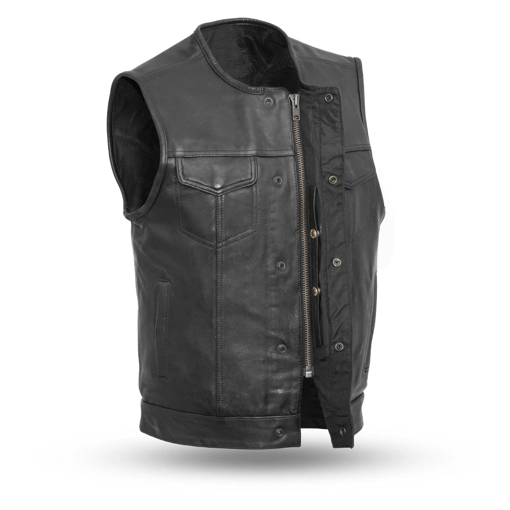 No Rival covered snap front and cropped YKK zipper detail