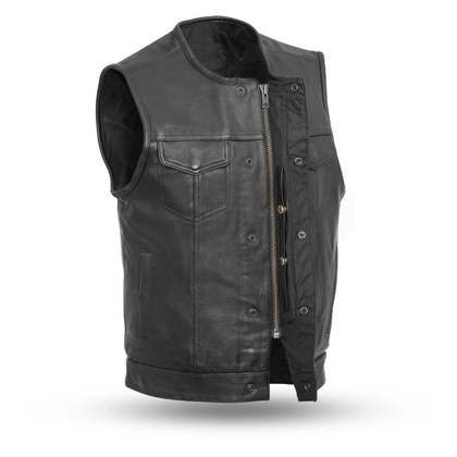 No Rival covered snap front and cropped YKK zipper detail