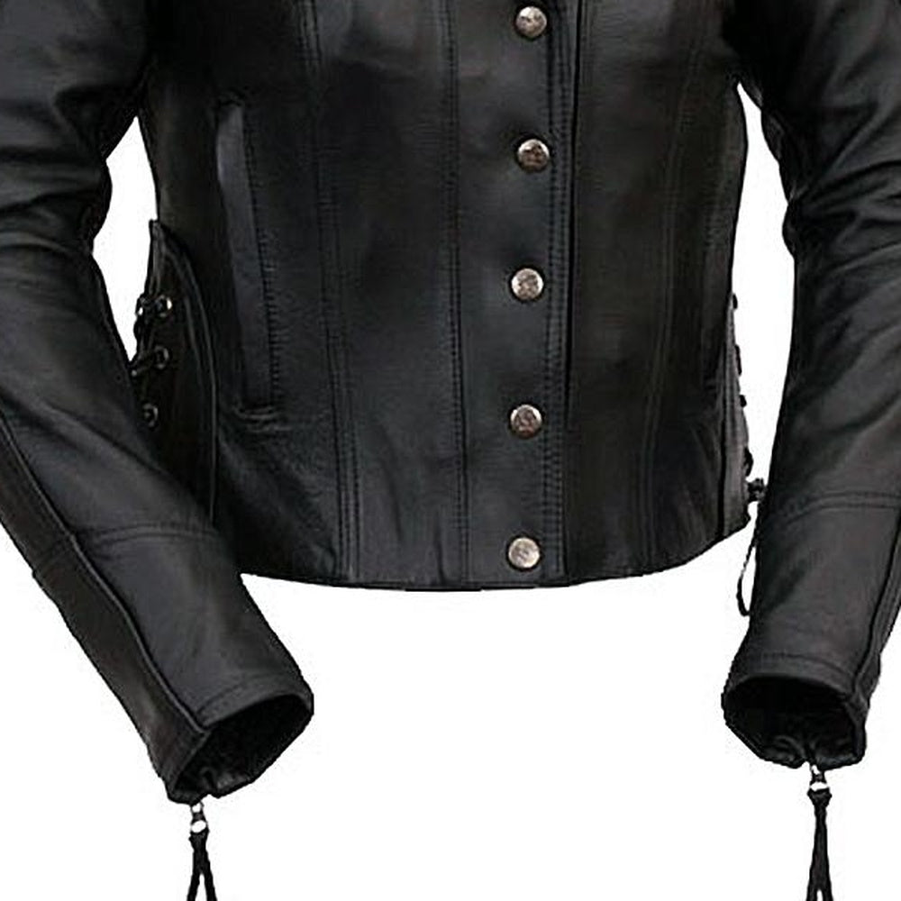 Ladies Updated M.C. jacket pockets and side-lace adjustment detail