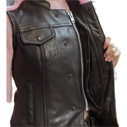 Ladies Dot Leather Club Vest