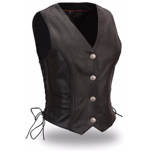 Eagle Native Lacy women's leather vest front view