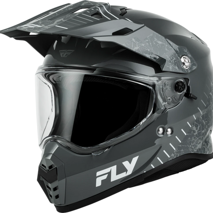 FLY Trekker Granite Helmet Grey/Grey front three-quarter view