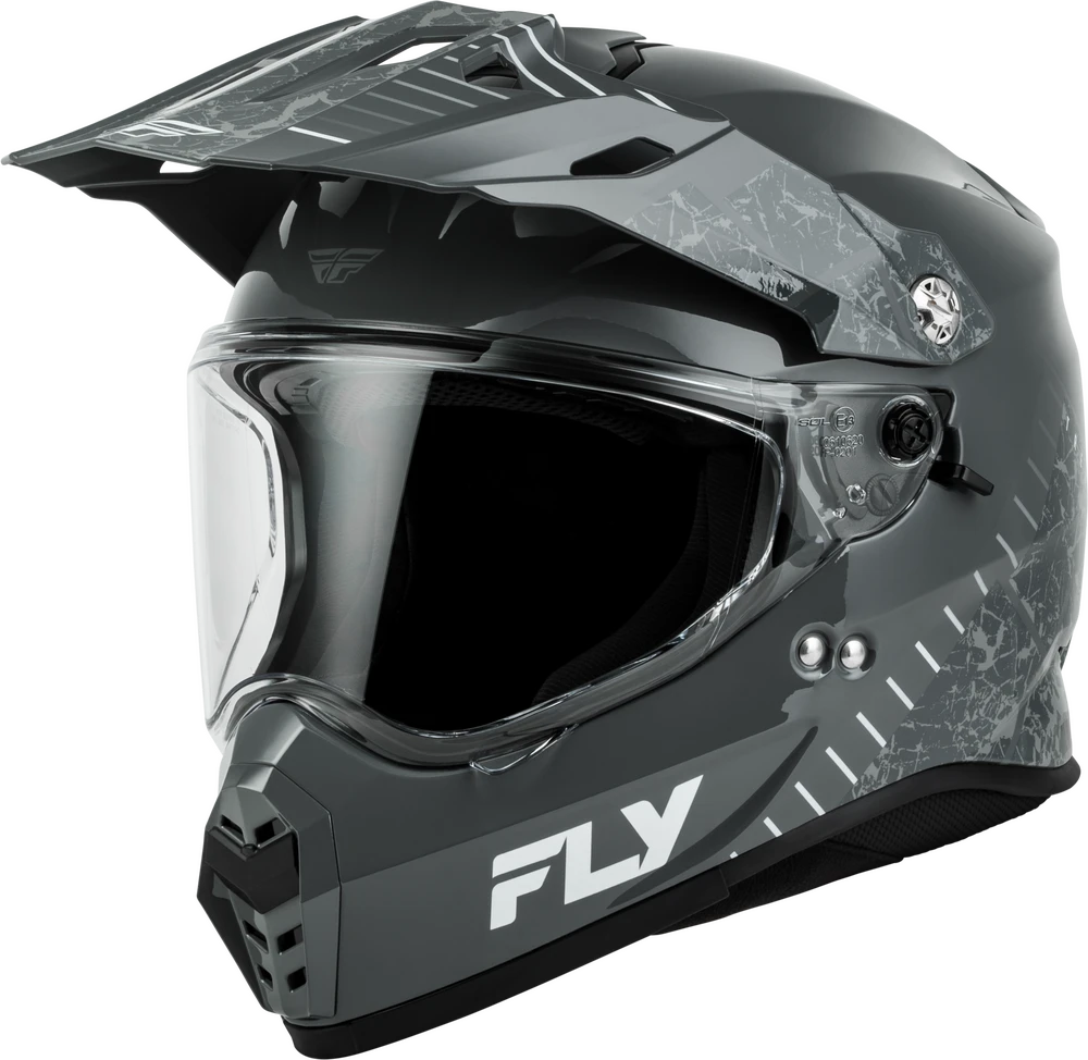 FLY Trekker Granite Helmet Grey/Grey front three-quarter view