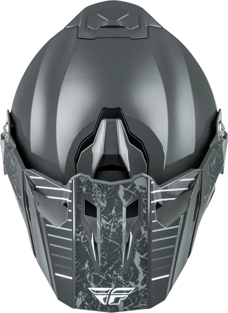 FLY Trekker Granite Helmet Grey/Grey top ventilation and peak