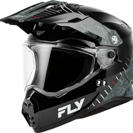 FLY Trekker Granite Helmet Black/Grey front three-quarter view