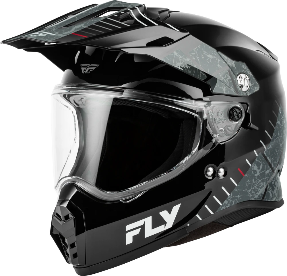 FLY Trekker Granite Helmet Black/Grey front three-quarter view