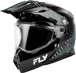 FLY Trekker Granite Helmet Black/Grey front three-quarter view