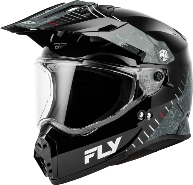 FLY Trekker Granite Helmet Black/Grey front three-quarter view