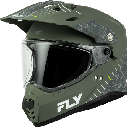 FLY Trekker Granite Helmet Sage/Grey front three-quarter view