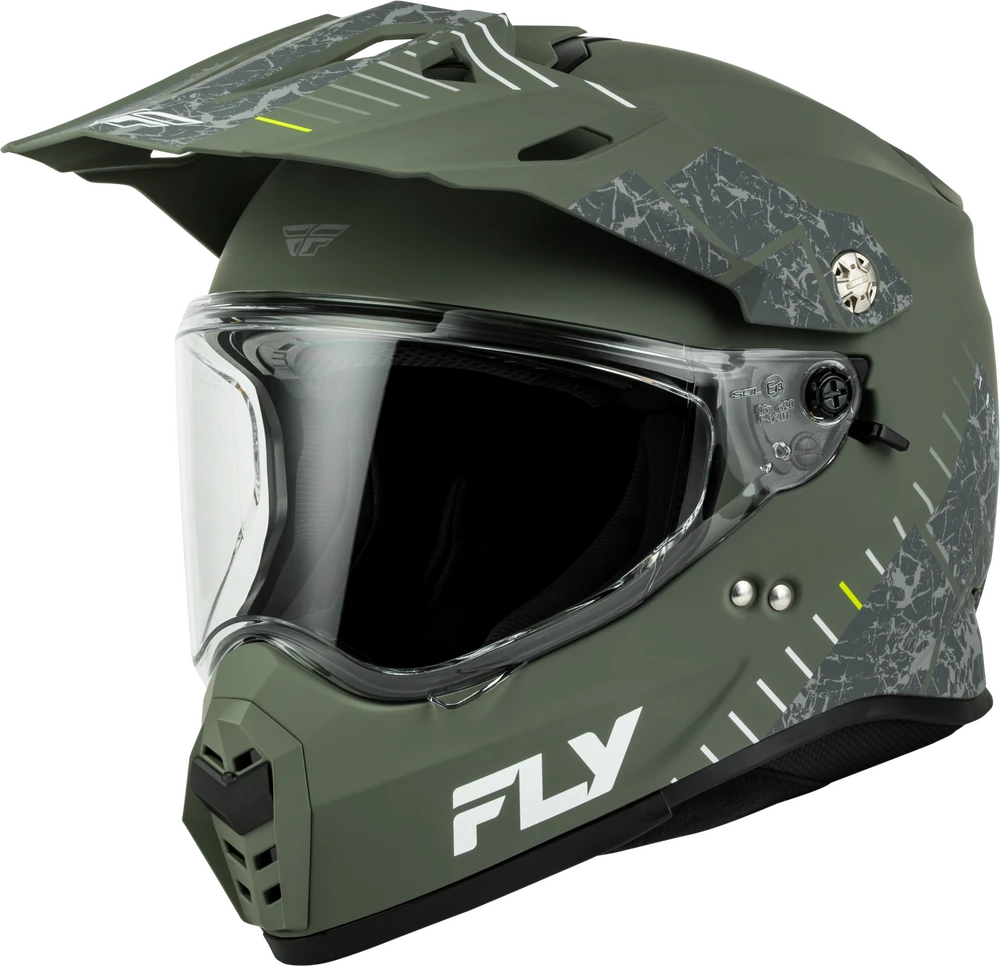FLY Trekker Granite Helmet Sage/Grey front three-quarter view