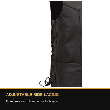 Eagle 4-Snap Side-Laced Tall leather vest adjustable side lacing benefit