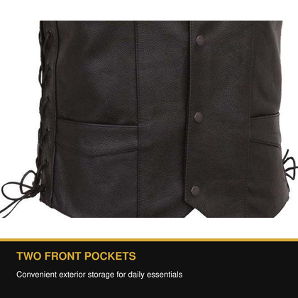 Eagle 4-Snap Side-Laced Tall leather vest two front pockets benefit