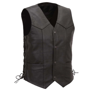 Eagle 4-Snap Side-Laced Tall leather vest front view