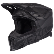 FXR Helium Alpha Carbon MX MIPS Helmet, Ops black, front three-quarter view