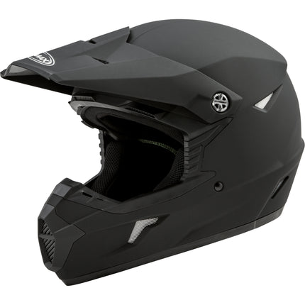 GMAX MX-46 off-road helmet in matte black, side and eyeport view