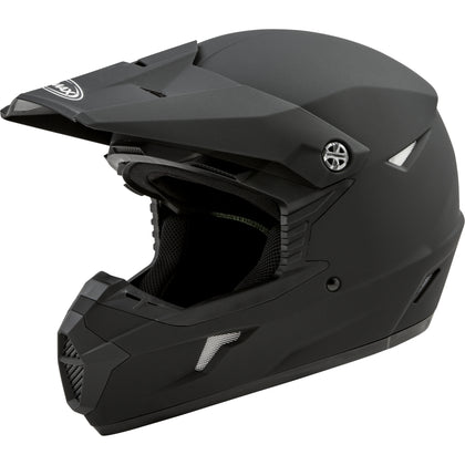 GMAX MX-46 off-road helmet in matte black, side and eyeport view