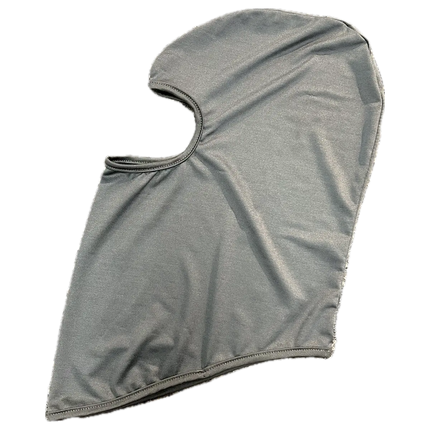 Gray motorcycle balaclava face mask for riding, providing full head and neck coverage.